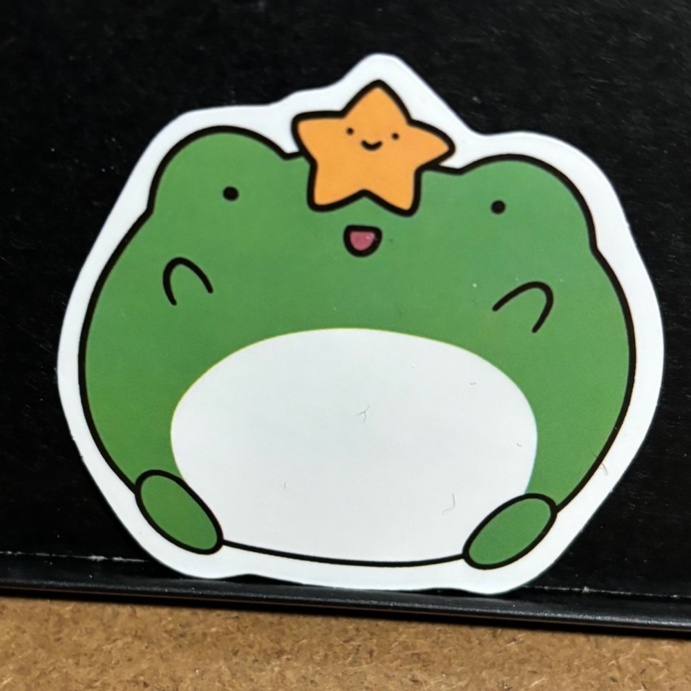 FROG WITH STAR STICKER